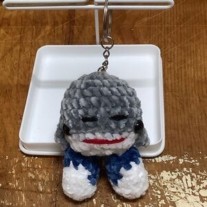 Handmade crochet Shark Keychain